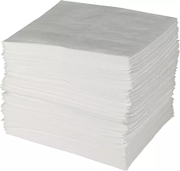 Brady SPC ENV500 Light Weight Oil Only Non-Bonded Enhanced Absorbency Pads for Removing Oil from Water or Land, White