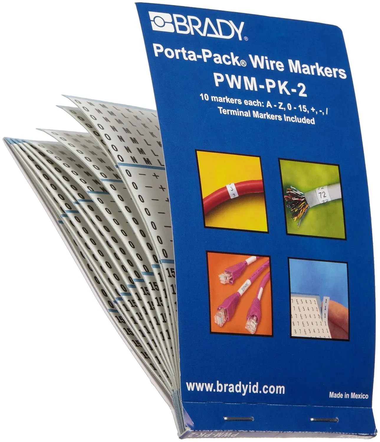 Brady PWM-PK-2 B-500 Matte Repositionable Vinyl Cloth, Black On White Color Porta-Pack Letter