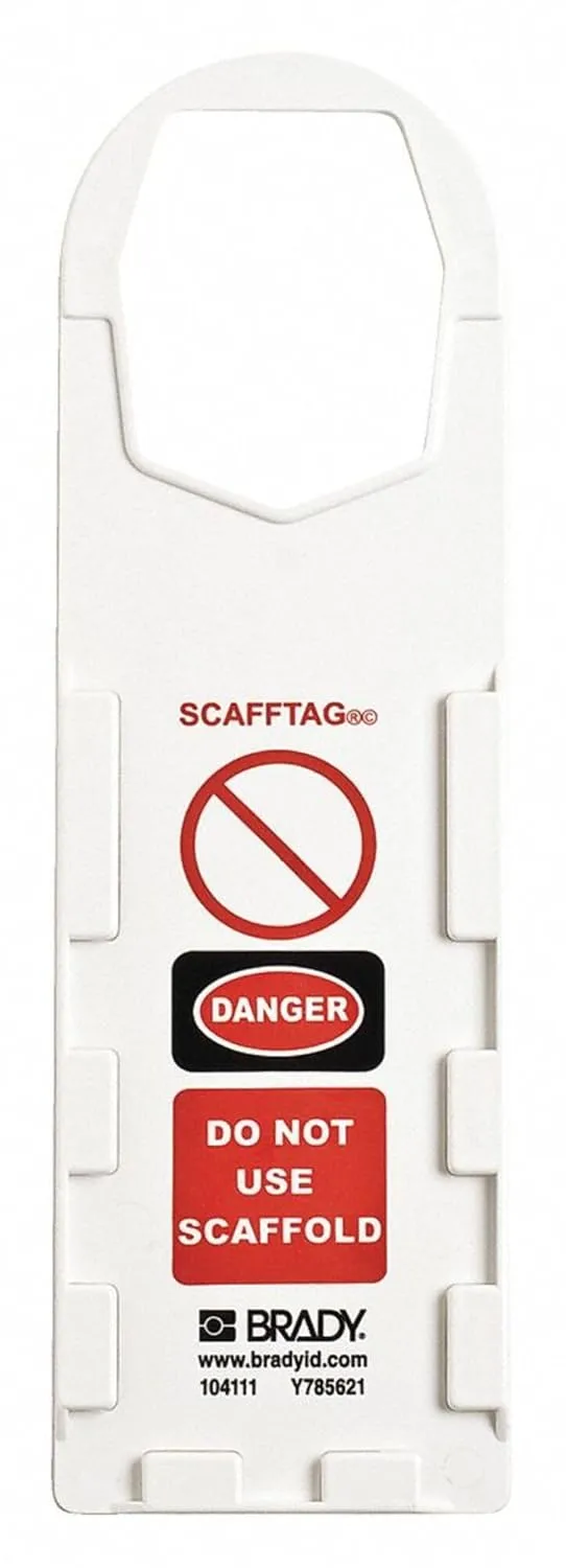 Brady SCAF-STH132 Plastic, 11-3/4" Height, 3-1/2" Width, White Color Scafftag Holders, Front Legend "Danger