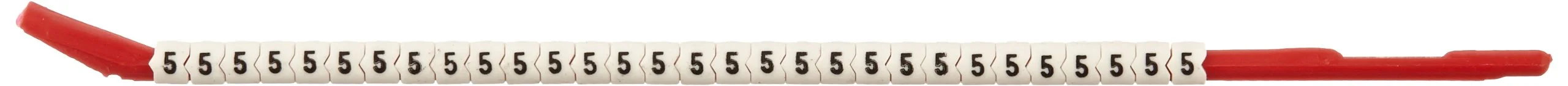 Brady SCN10-5 0.110" - 0.134" Wire Diameter, Nylon, Black on White Clip Sleeve Wire Marker, Legend "5" (Pack of 10 Wands
