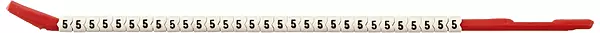 Brady SCN10-5 0.110" - 0.134" Wire Diameter, Nylon, Black on White Clip Sleeve Wire Marker, Legend "5" (Pack of 10 Wands