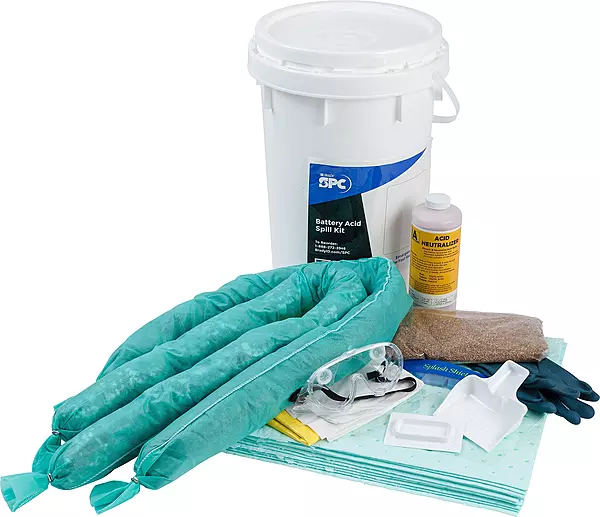 Brady Brday SPC SK-Batt Brady Battery Acid Spill Kit, 9 gal Absorbency, 18" Height, 14" Wide, 14" Length, White