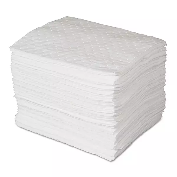Brady USA SPC300 Brady 15 X 19 SPC White 1-Ply Meltblown Polypropylene Dimpled Perforated Medium Weight Sorbent Pad, Plastic