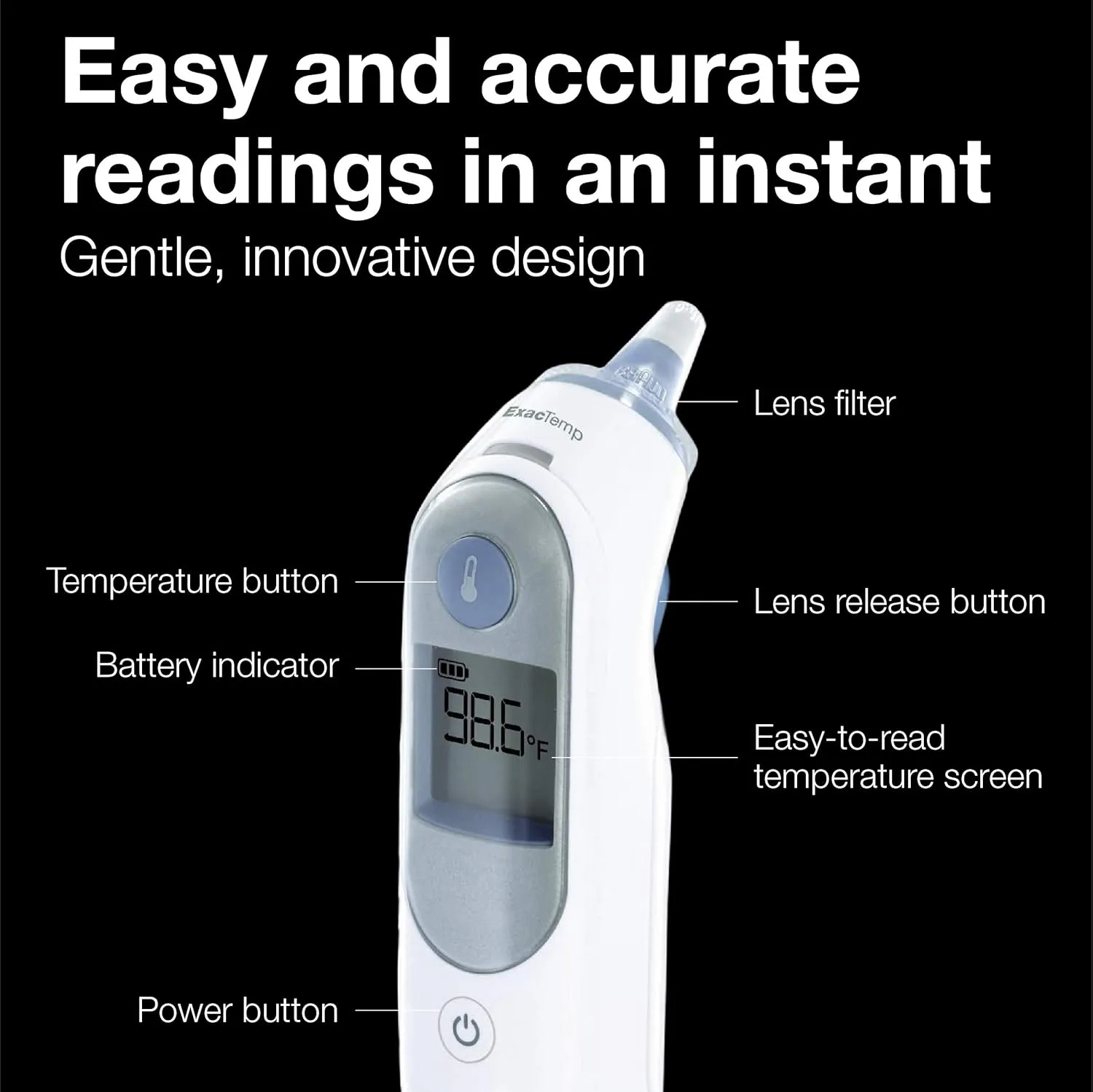 Braun ThermoScan 5 Ear Thermometer - ExacTemp Stability Indicator