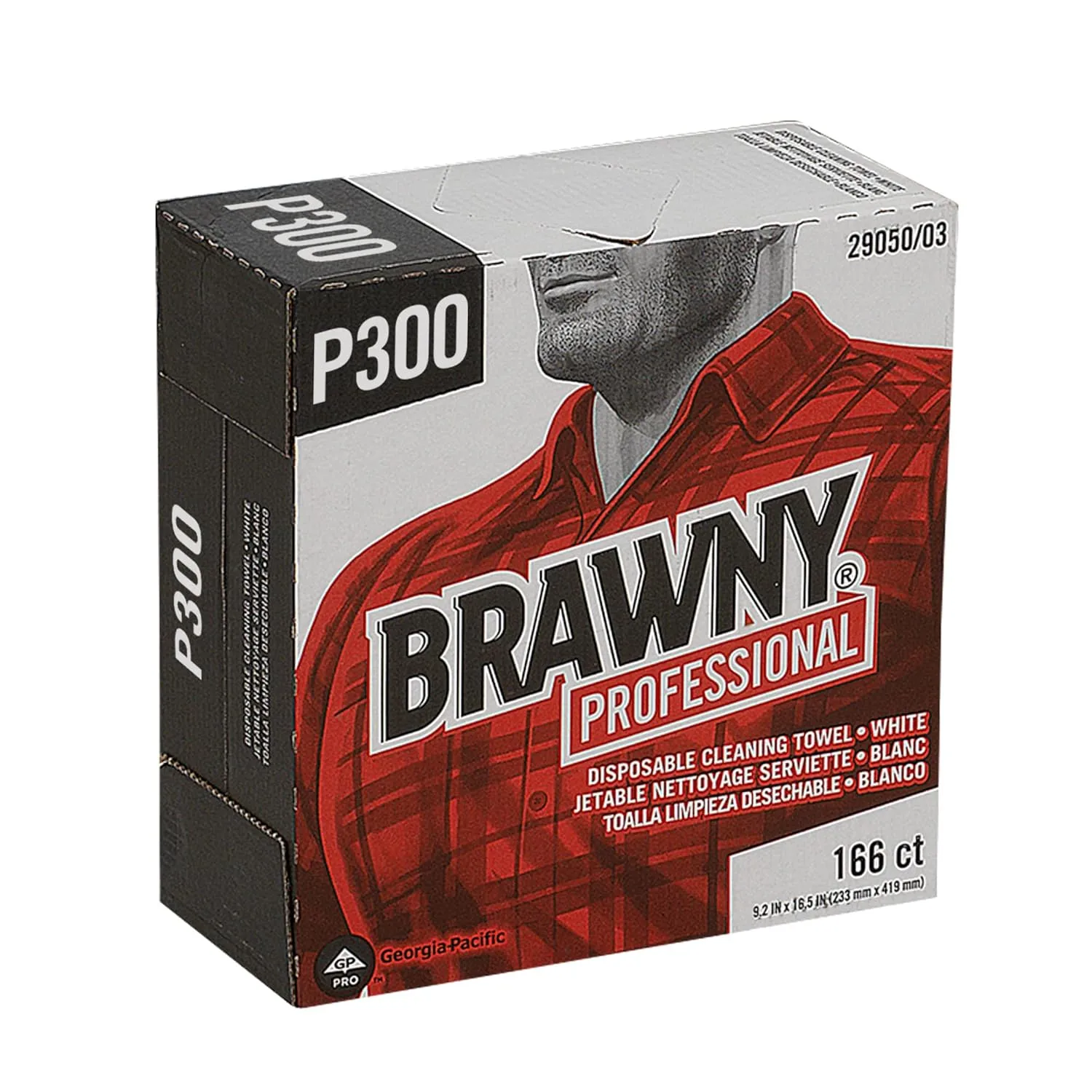 Georgia-Pacific Brawny Professional P300 Disposable Cleaning Towel by GP PRO,29050/03,Medium Duty,Tall Box,White