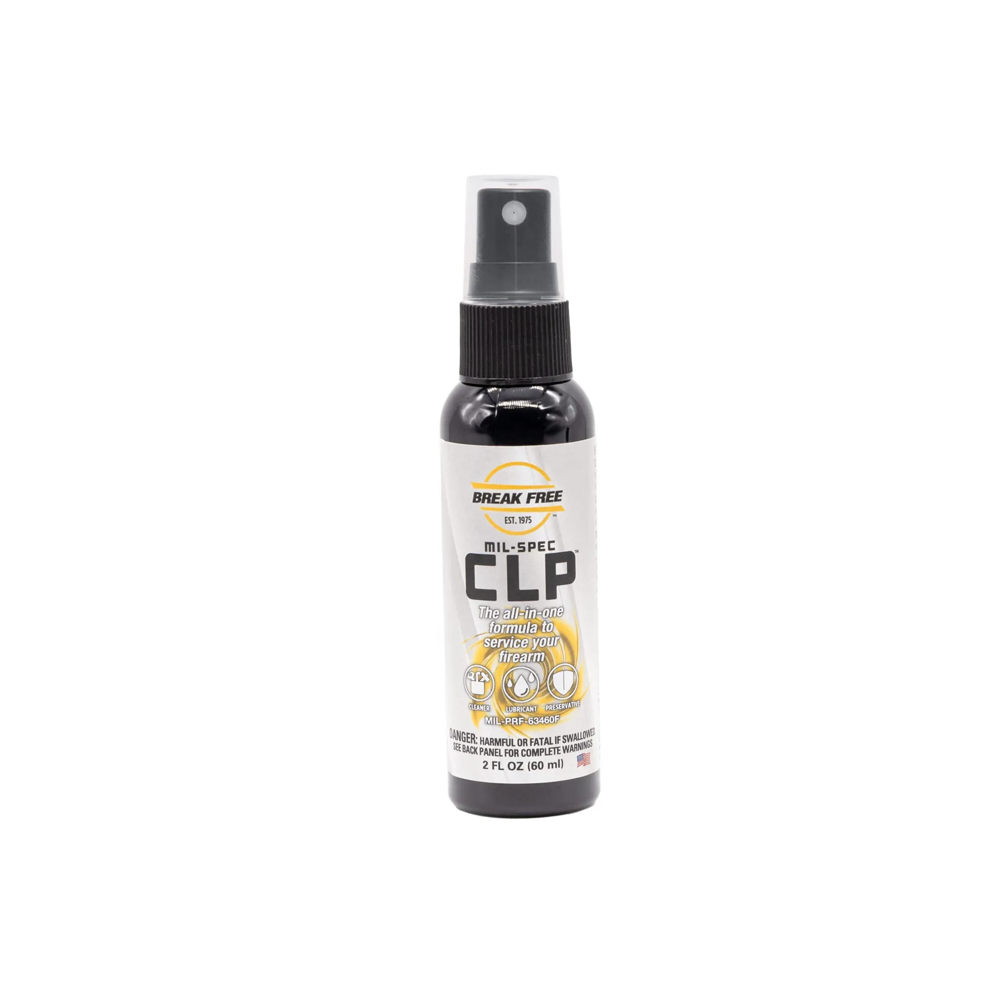 BREAK FREE MIL-SPEC CLP Cleaner Lubricant and Preservative Gun Cleaner, Spray Bottle, Synthetic Oil, 2 Ounces 1 Pack