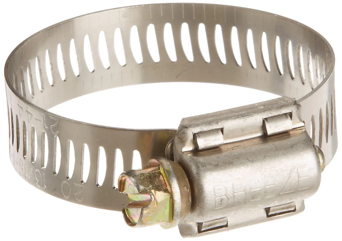 Breeze - 62020H Power-Seal Hose Clamp, Worm-Drive, SAE Size 20, 13/16" to 1-3/4" Diameter Range, 1/2" Bandwidth, Stainless Steel