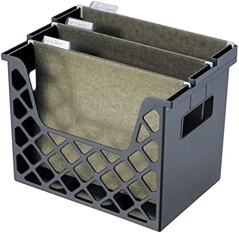 Brenton Studio 30% Recycled Desktop File Organizer, 10 3/4in.H x 13 1/4in.W x 8 5/8in.D, Black, 10413