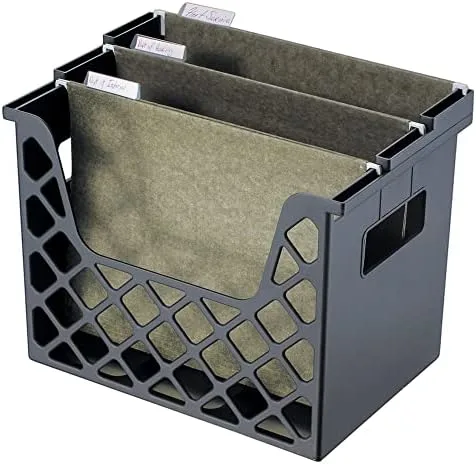 Brenton Studio 30% Recycled Desktop File Organizer, 10 3/4in.H x 13 1/4in.W x 8 5/8in.D, Black, 10413