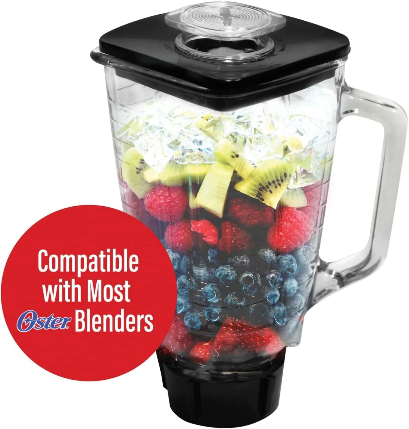 Brentwood P-OST722 Replacement Glass Jar Set, 42 Oz (0.33 Gal), 6-Piece, Clear, Fits Oster Blenders