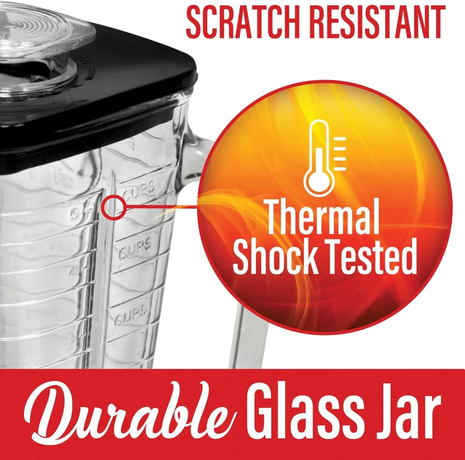 Brentwood P-OST722 Replacement Glass Jar Set, 42 Oz (0.33 Gal), 6-Piece, Clear, Fits Oster Blenders