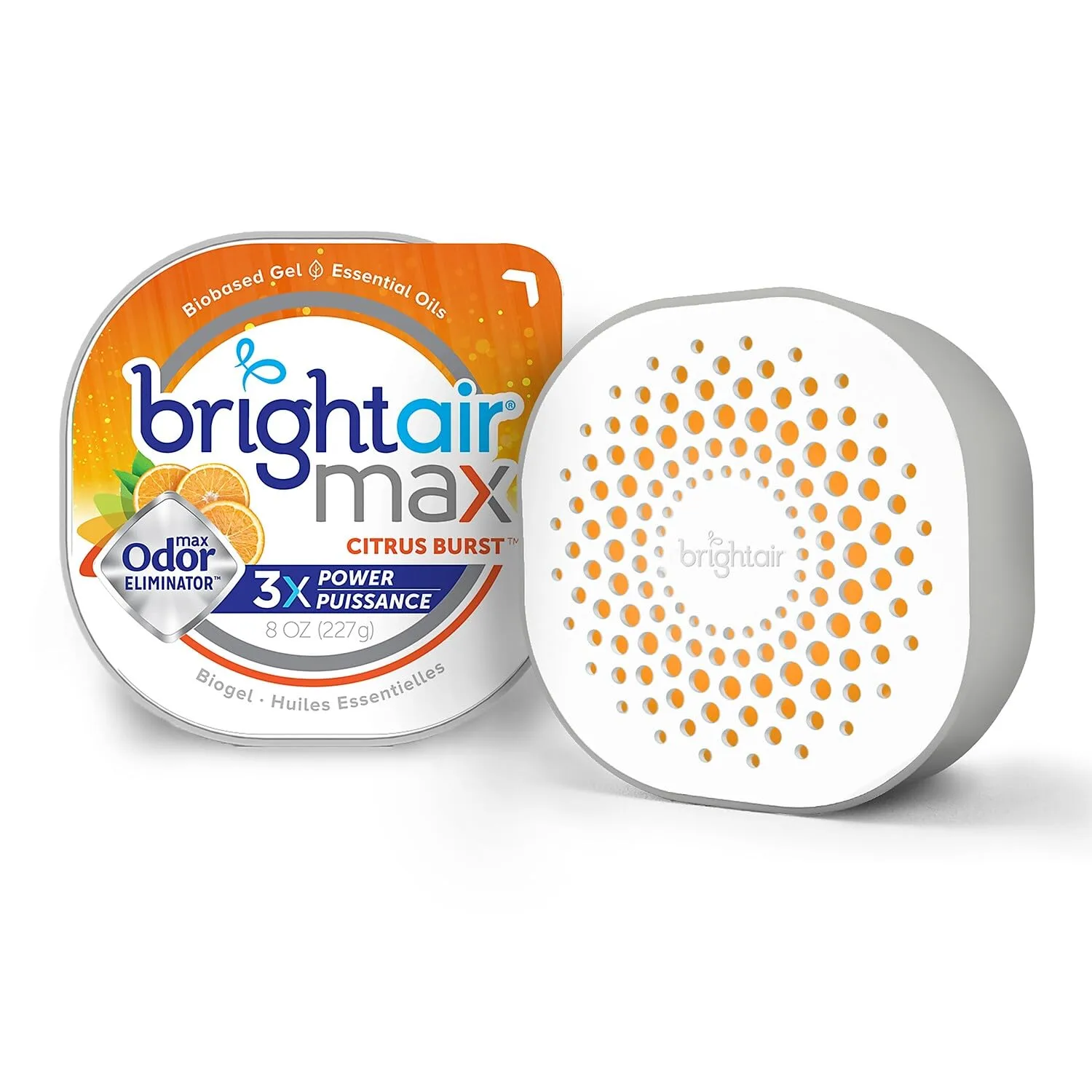 BRIGHT Air Max Odor Eliminator Air Freshener, Citrus Burst, 8 Oz Jar
