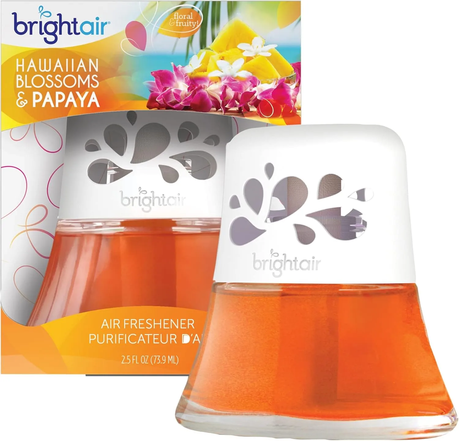 Bright Air Scented Oil Air Freshener and Diffuser, Hawaiian Blossoms and Papaya, 2.5 Ounces, orange (900021)