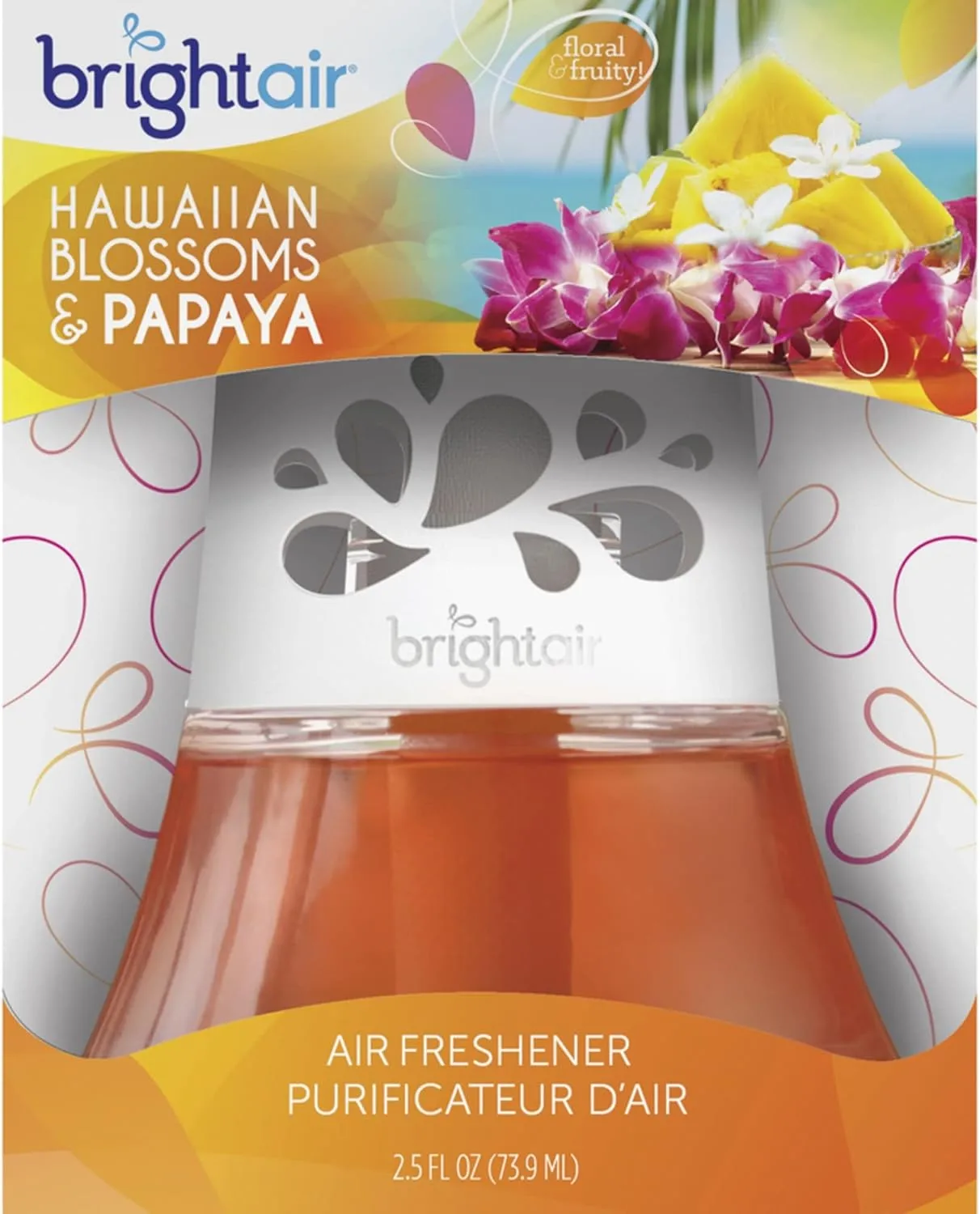 Bright Air Scented Oil Air Freshener and Diffuser, Hawaiian Blossoms and Papaya, 2.5 Ounces, orange (900021)