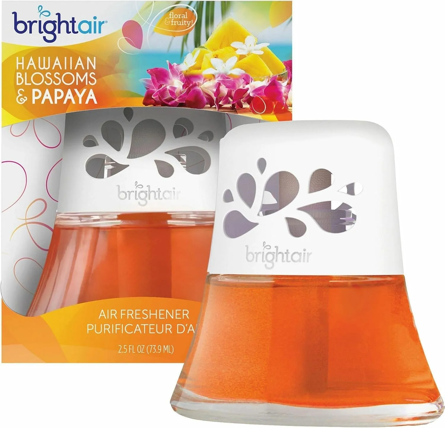 Bright Air Scented Oil Air Freshener and Diffuser, Hawaiian Blossoms and Papaya, 2.5 Ounces, orange (900021)