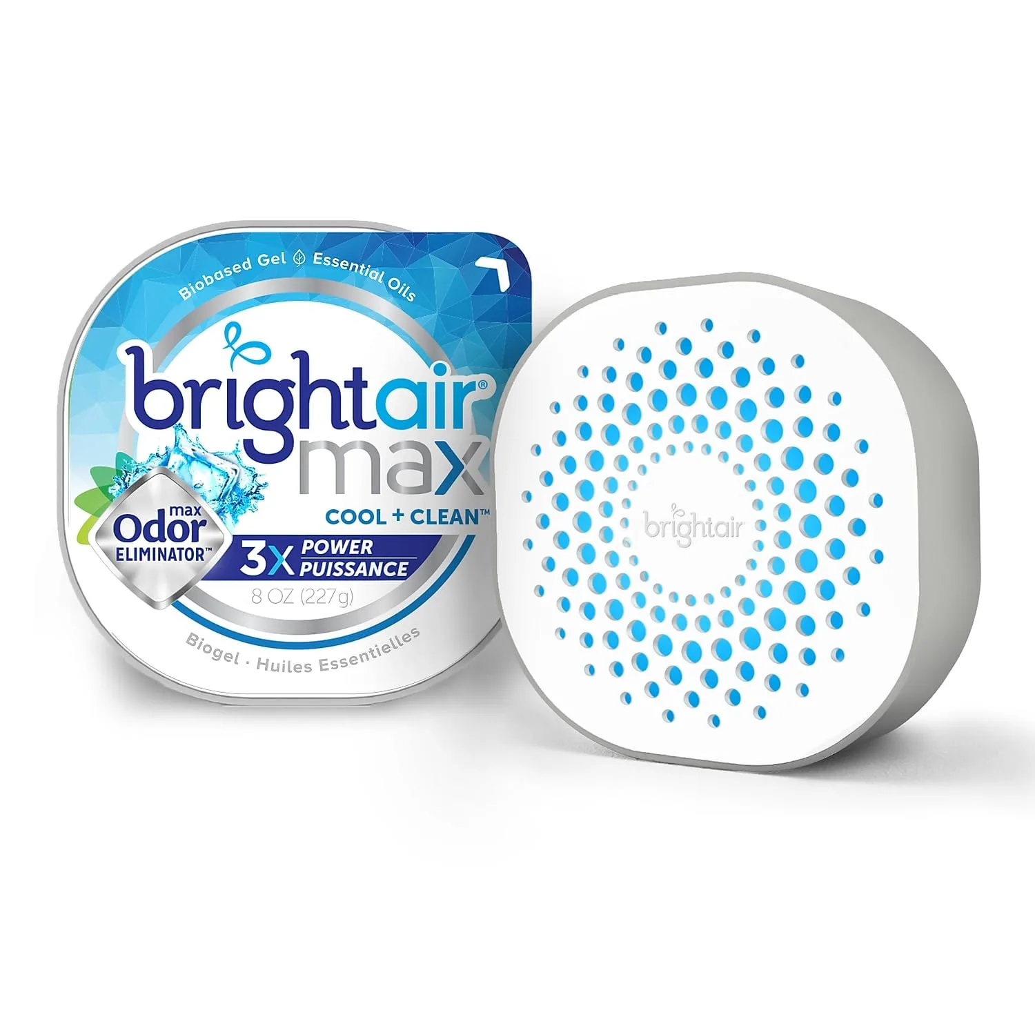 BRIGHT Air Max Odor Eliminator Air Freshener, Cool And Clean, 8 Oz Jar