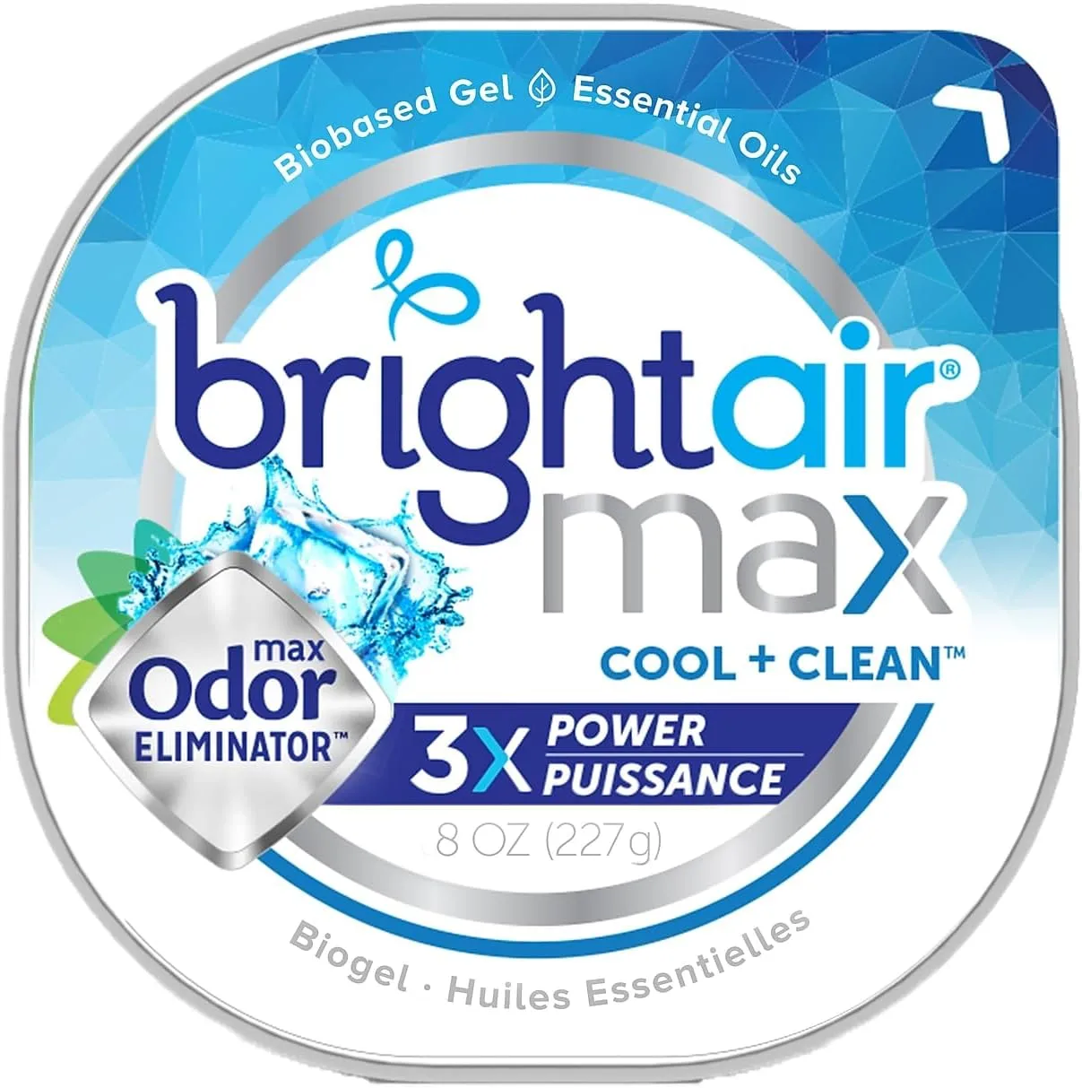 BRIGHT Air Max Odor Eliminator Air Freshener, Cool And Clean, 8 Oz Jar
