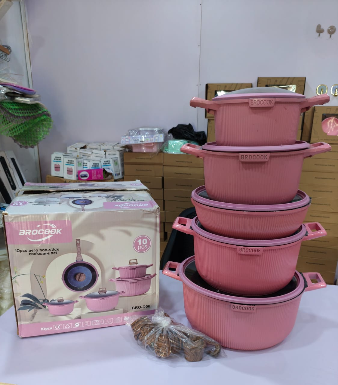 BROCOOK SET OF 5 POTS (10PCS) NON-STICK COOKWARES