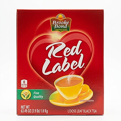 Premium box of Brooke Bond Red Label loose tea leaves for making authentic Indian masala chai
