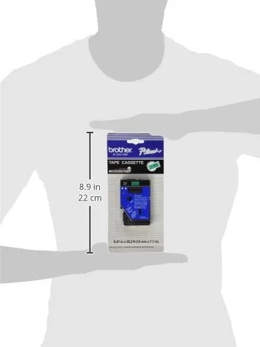 Brother P-Touch 1/2" Black on Green Laminated Tape - TC8001