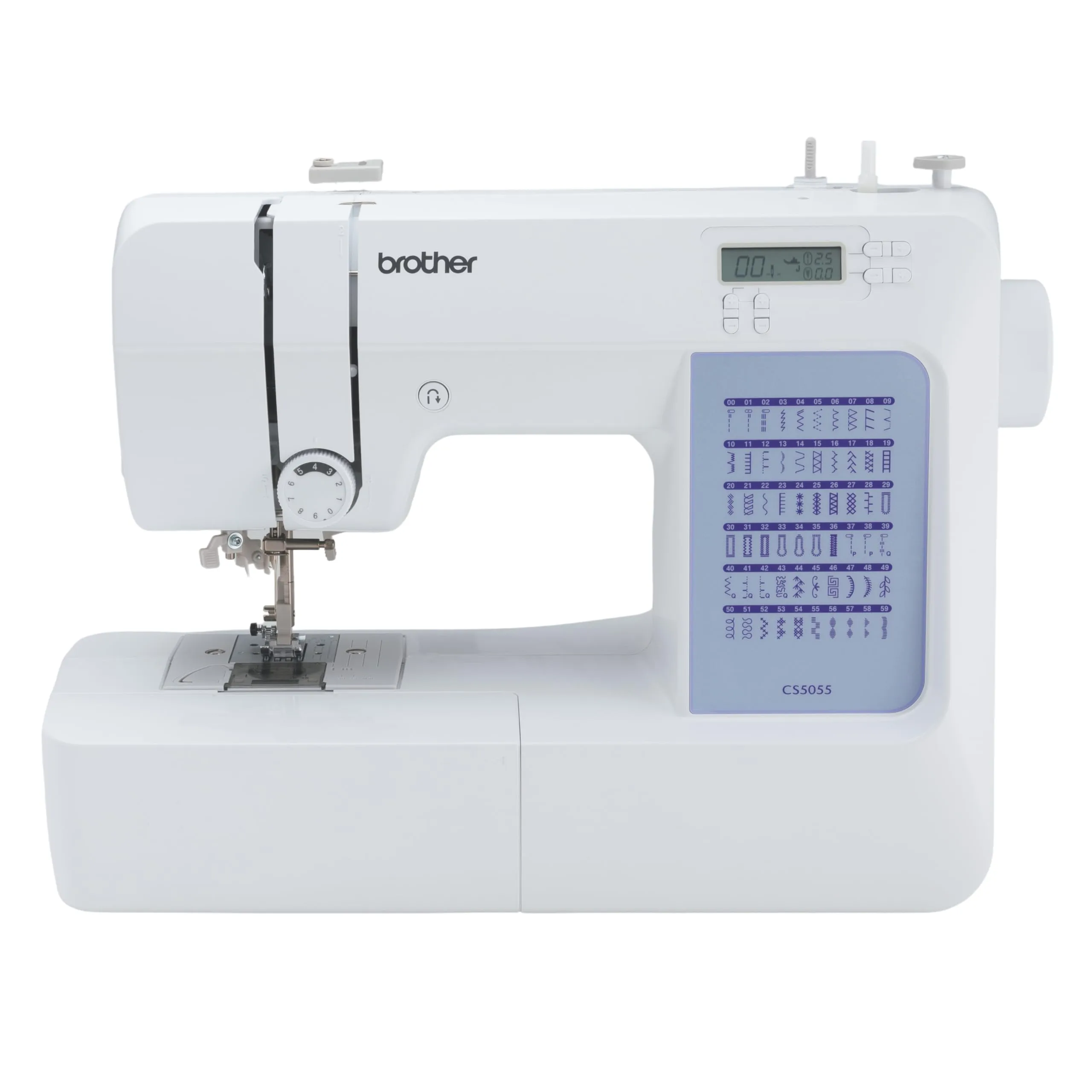 Brother CS5055 Computerized Sewing Machine, 60 Built-in Stitches, LCD Display, 7 Included Feet, White New Model: CS5055