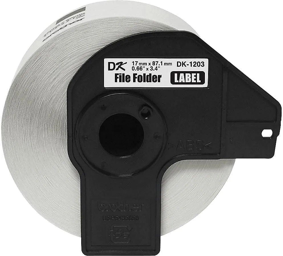 Brother DK-1203 Die-Cut File Folder Labels, White Dura-Coated