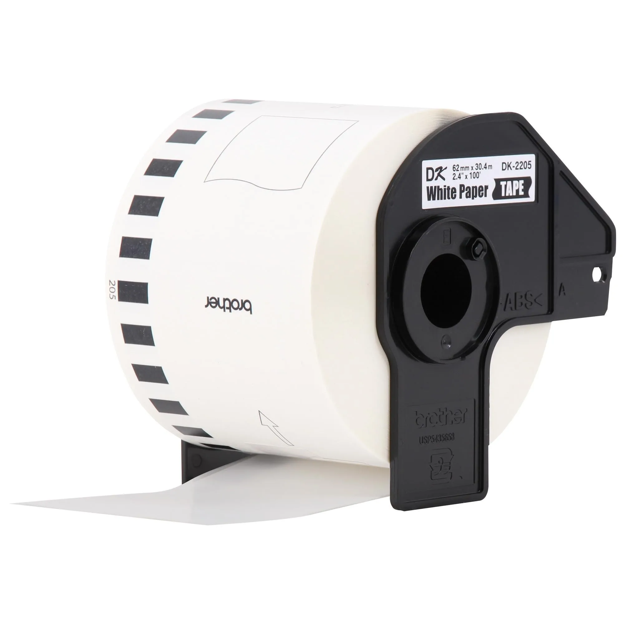 Brother Genuine DK-2205 Continuous Paper Label Rolls, 2.4 in x 100 ft, Black on White