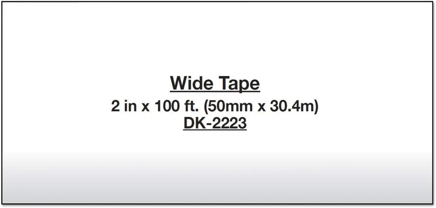 Brother DK2223 Continuous White Paper Label Tape, 2 in x 100 ft