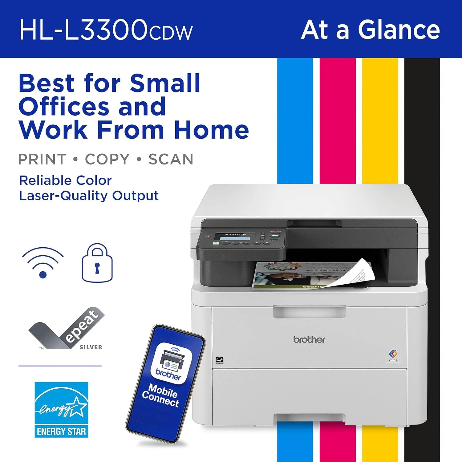 Brother HL-L3300CDW Wireless Color Multi-Function Laser Printer
