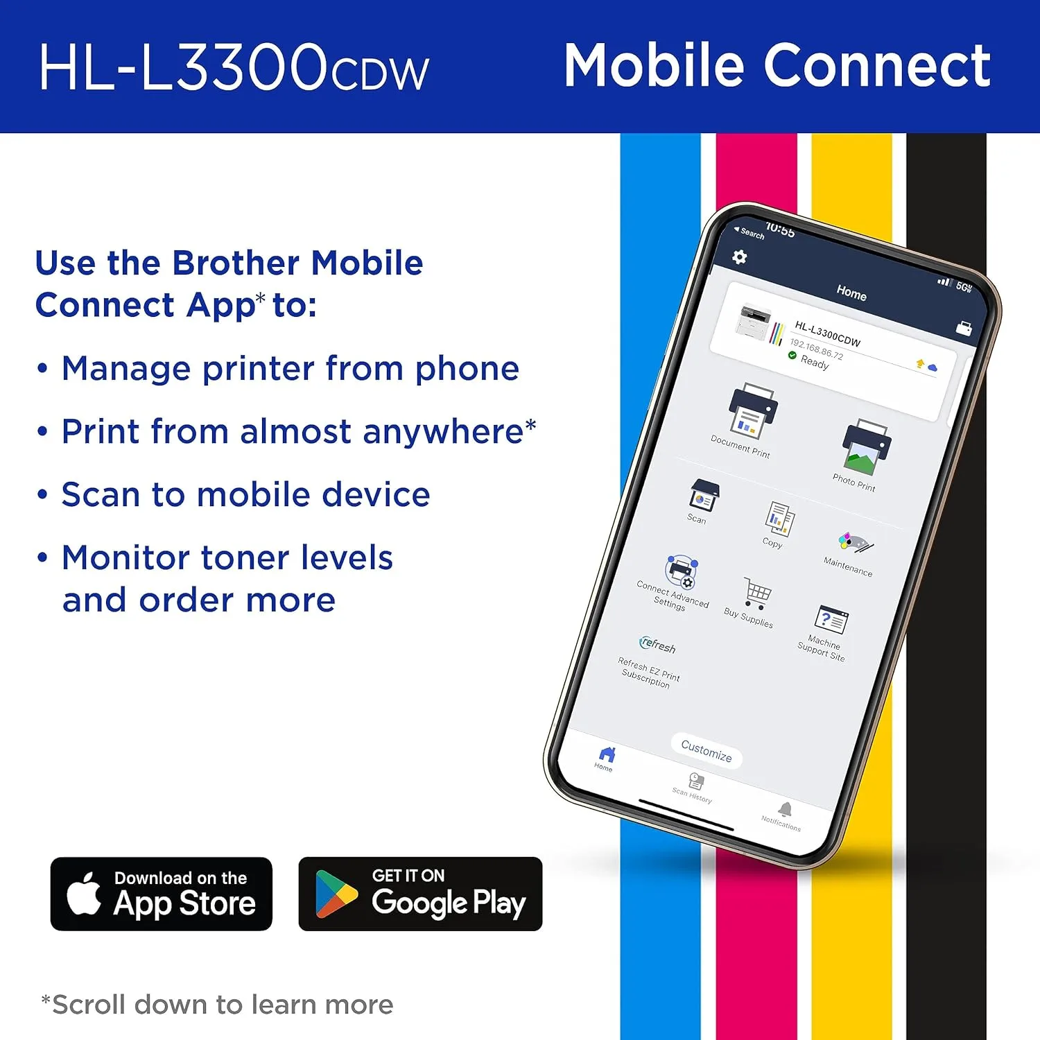 Brother HL-L3300CDW Wireless Color Multi-Function Laser Printer