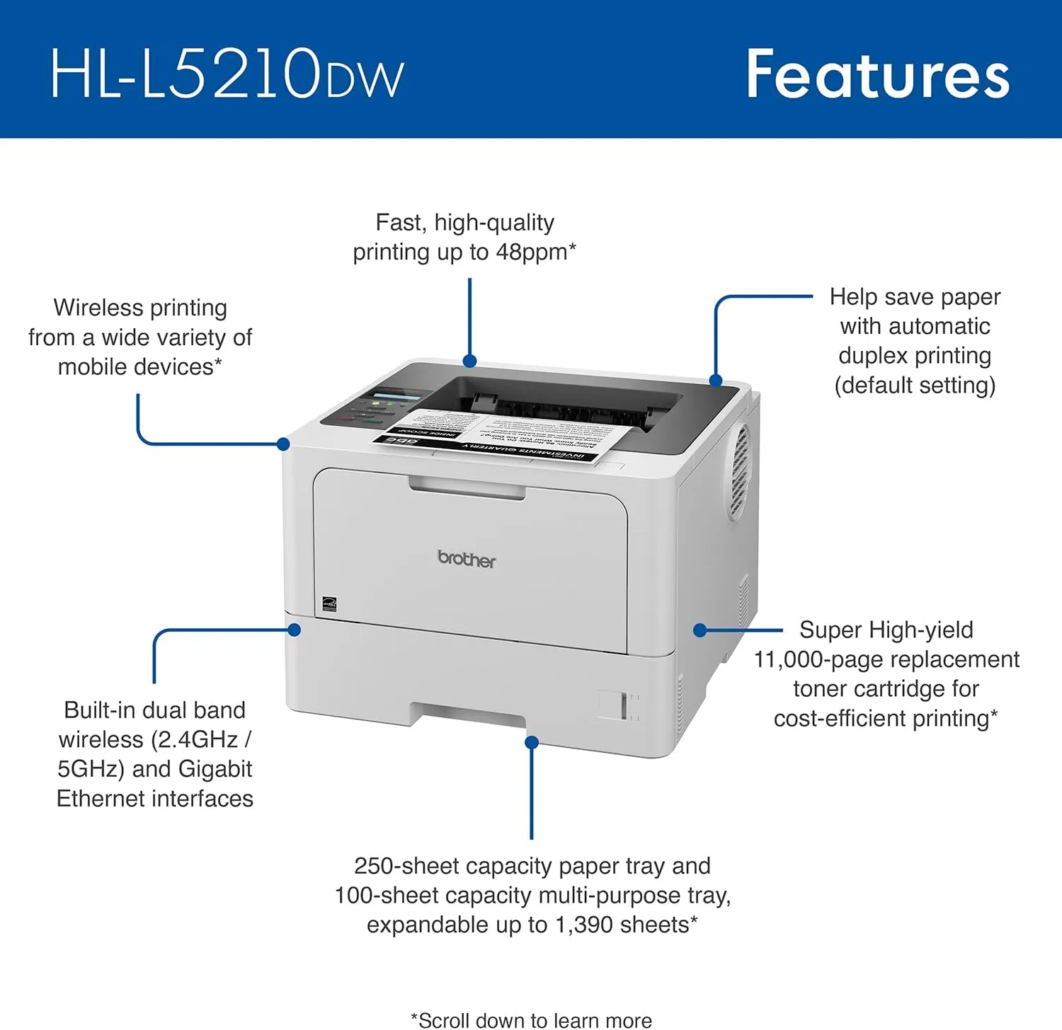 BROTHER HL-L52 Series Business Monochrome Laser Printer