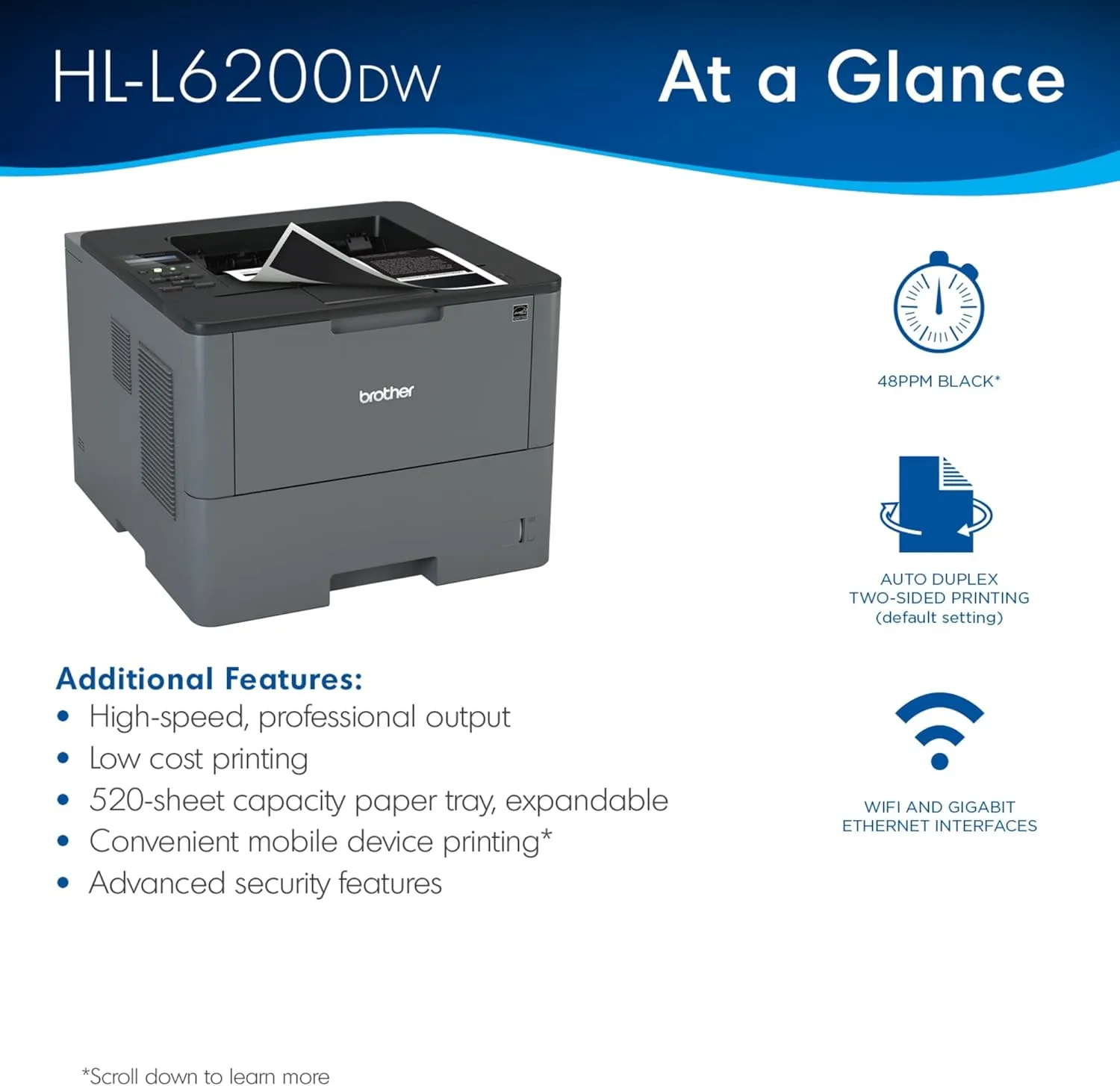 Brother Business Wireless Monochrome Laser Printer