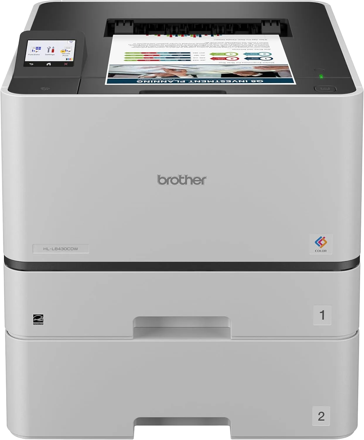 Brother HL-L8430CDWT Business Color Laser Printer with Dual Paper Trays, Low-Cost Printing, and Wireless Networking
