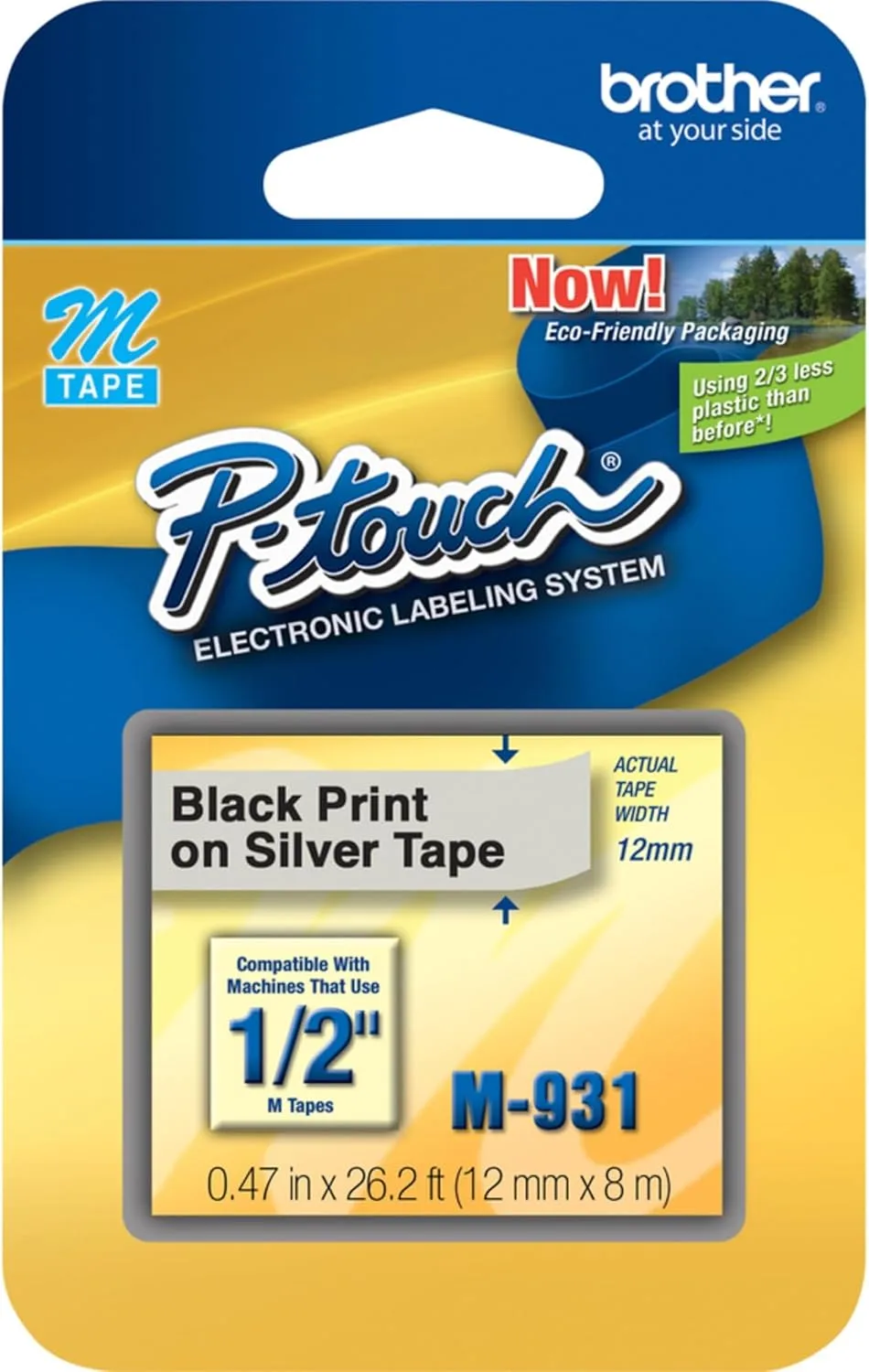Brother P-Touch M Series 1/2 (12mm) Label Tape 26.2 ft