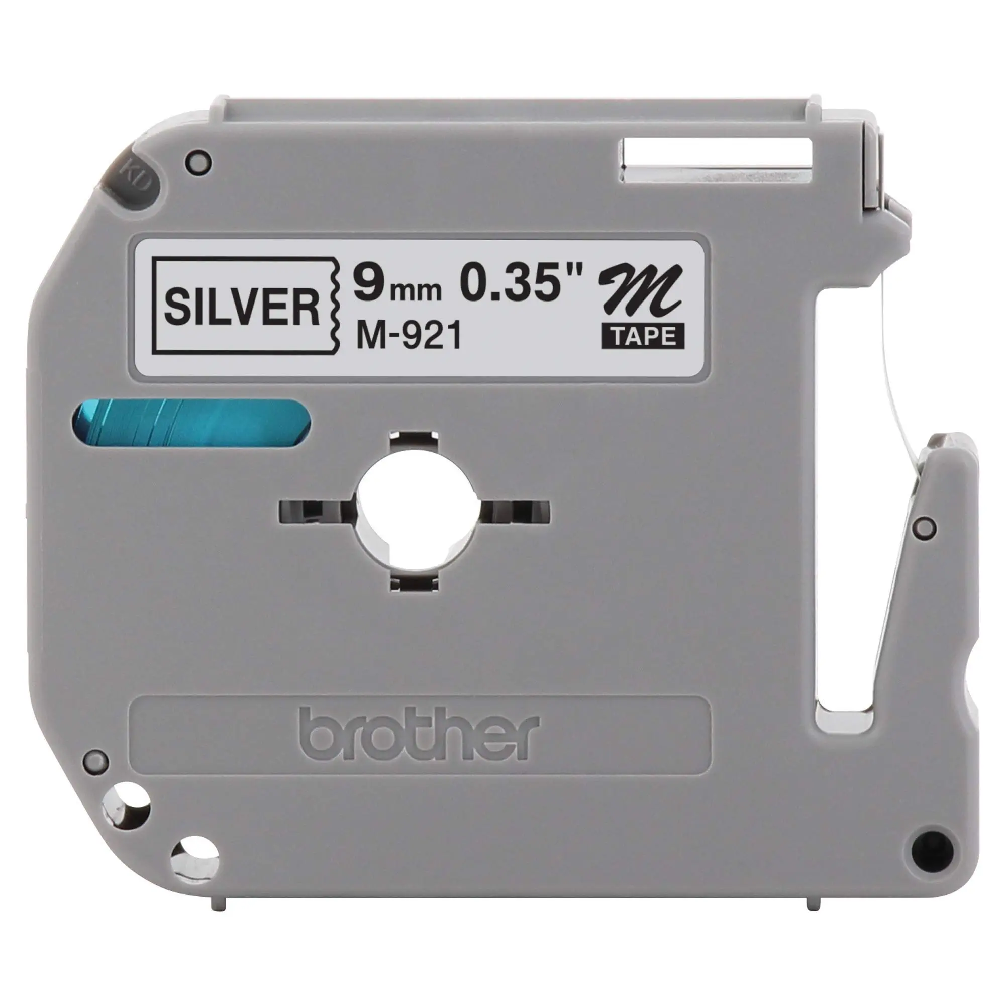 Brother M-921 Black on Silver Label Tape 3/8in x 26.2ft