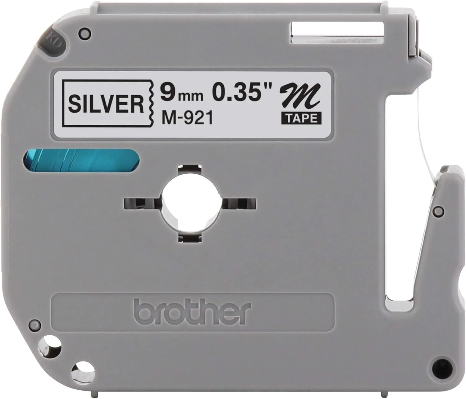 Brother M-921 Black on Silver Label Tape 3/8in x 26.2ft