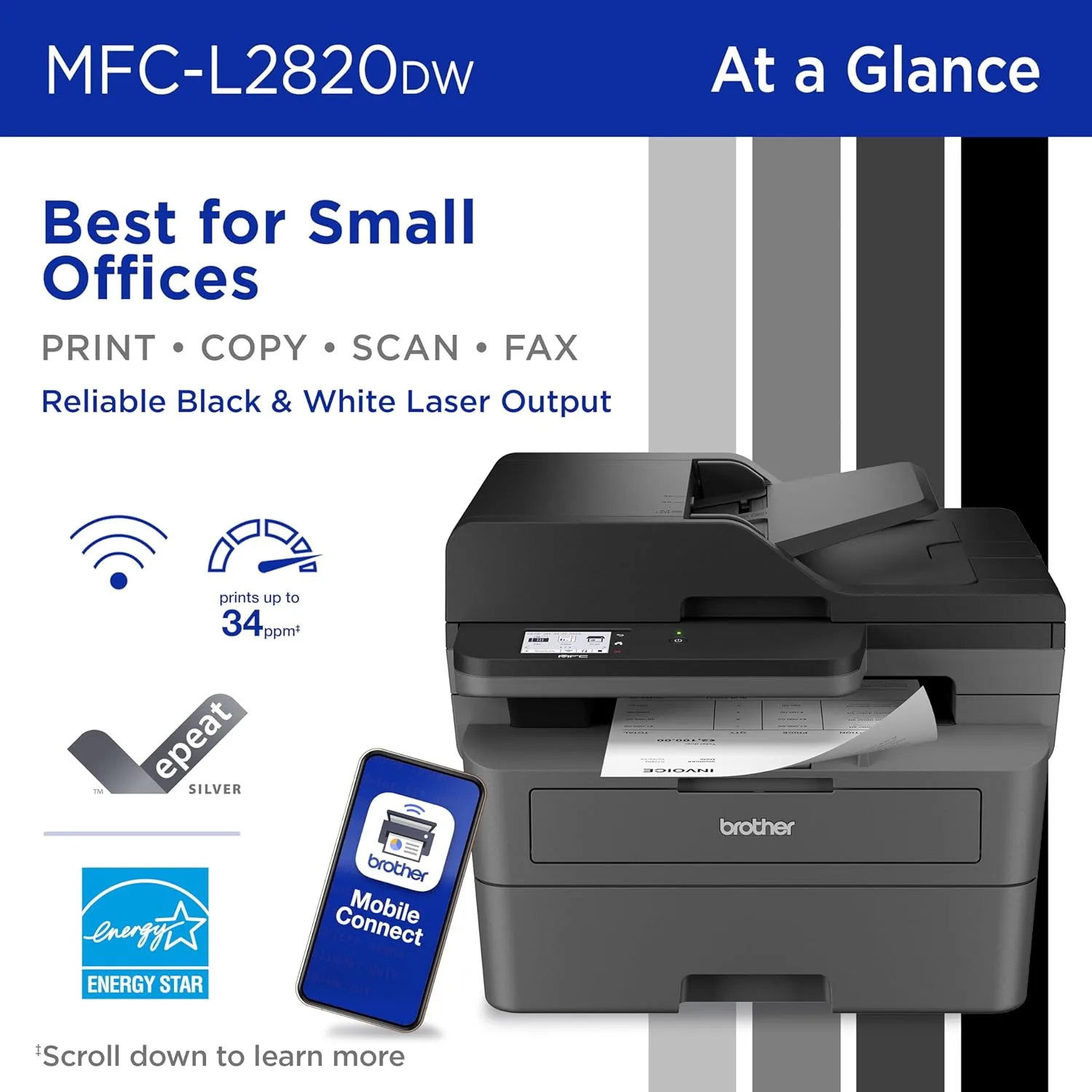 BROTHER Monochrome All-in-One Laser Printer (Wireless Duplex)