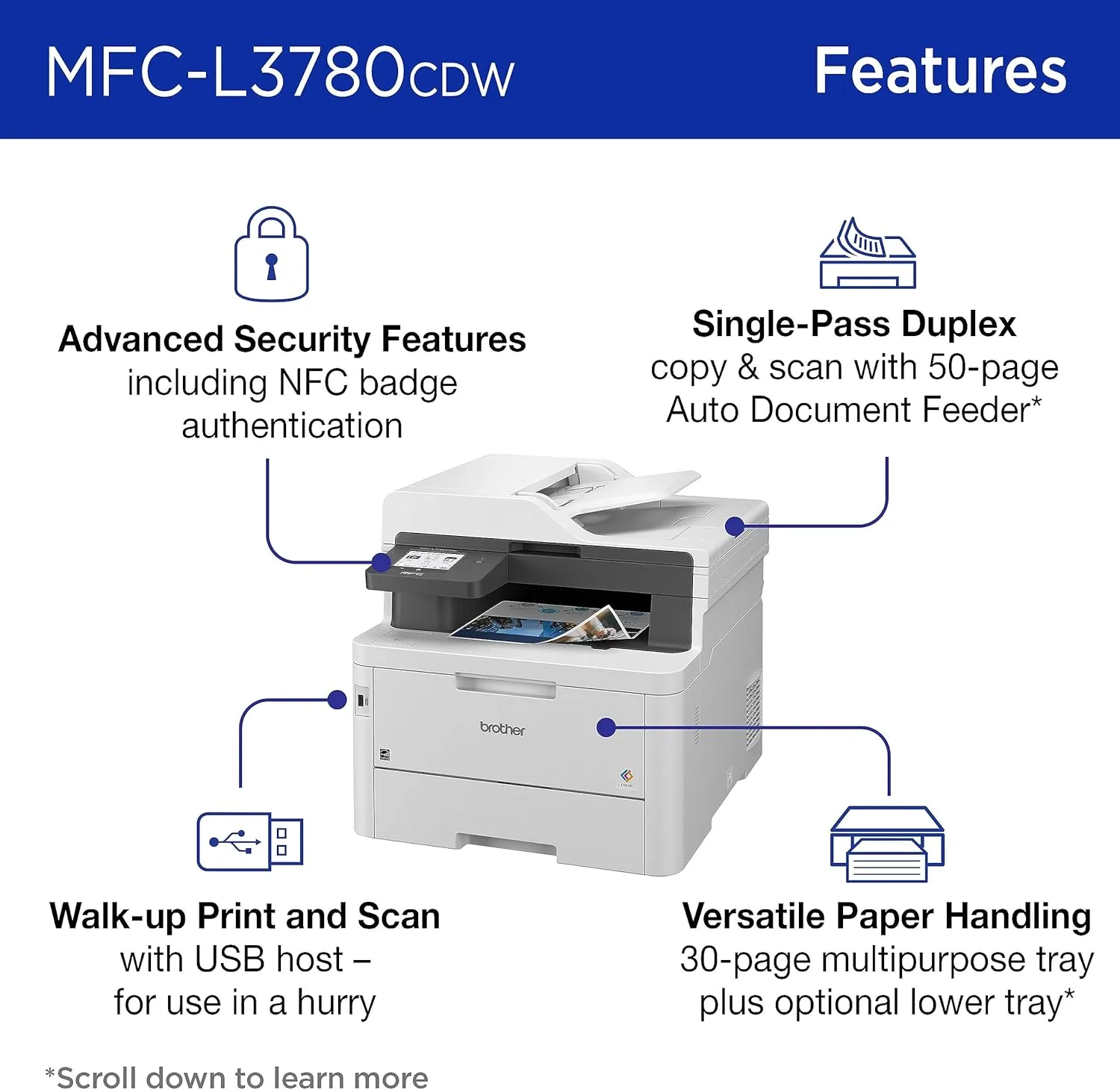 Brother MFC-L3780CDW Wireless Digital Color All-in-One Printer