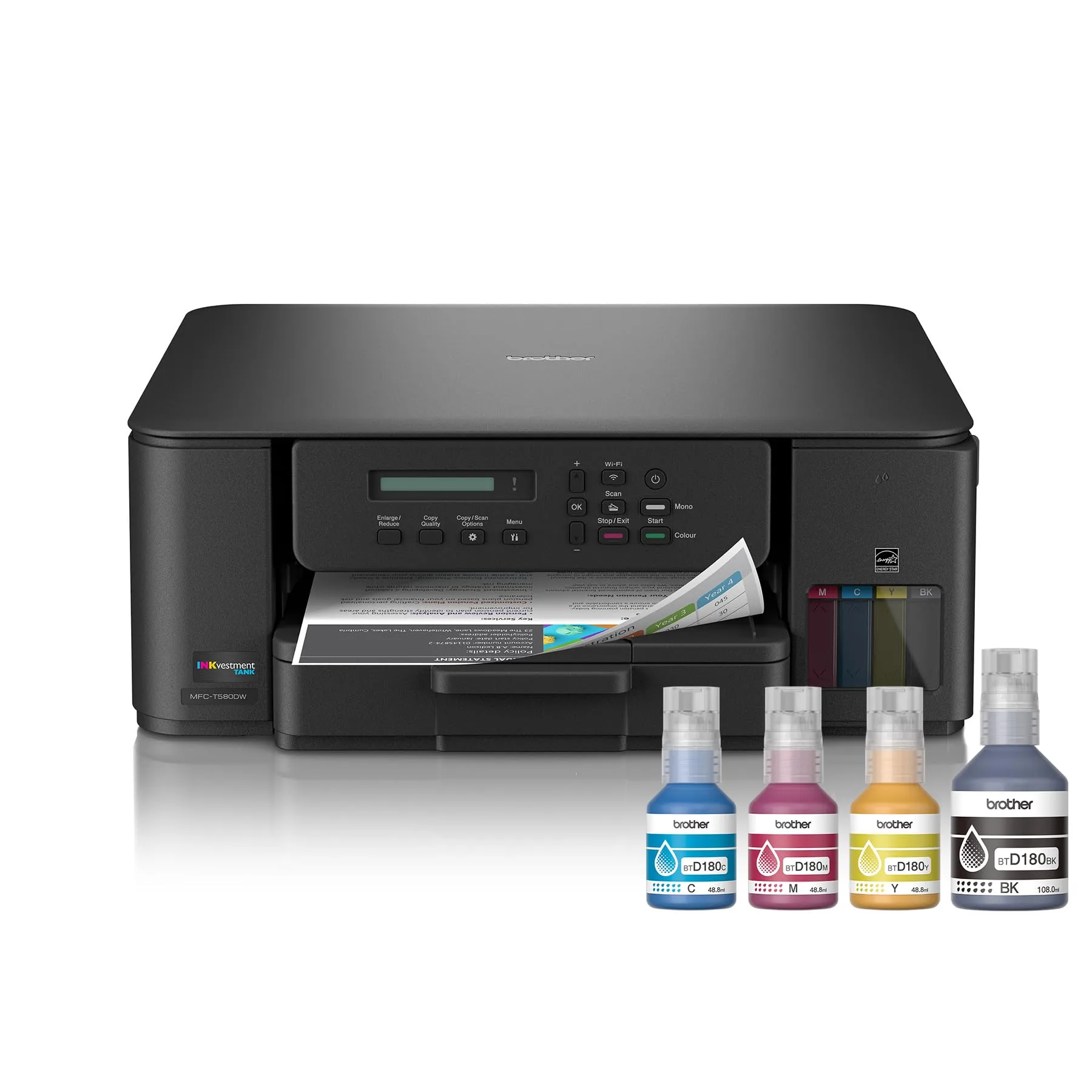 Brother INKvestment Tank 580 Wireless Color Inkjet All-in-One Printer (MFC-T580DW)