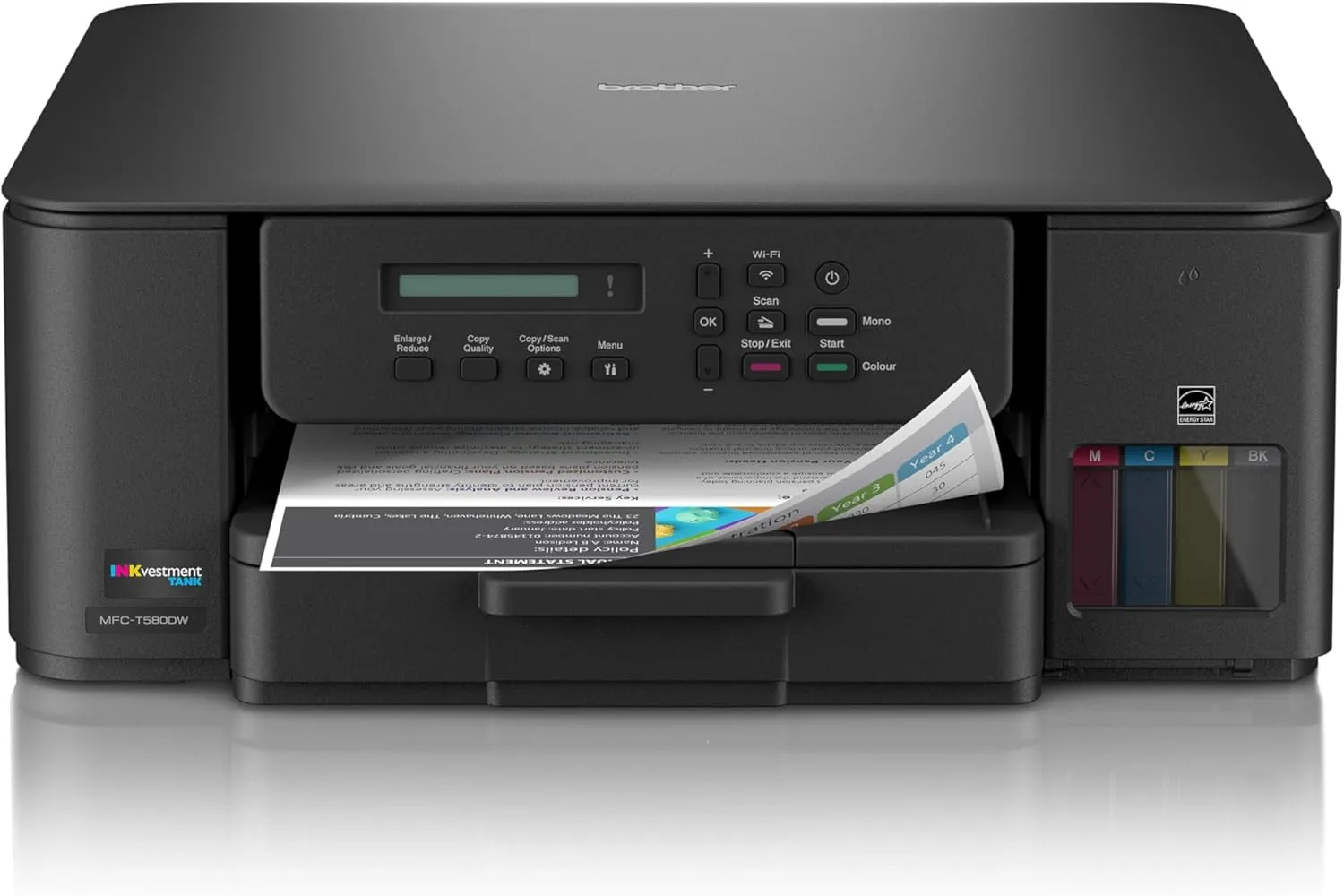 Brother INKvestment Tank 580 Wireless Color Inkjet All-in-One Printer (MFC-T580DW)