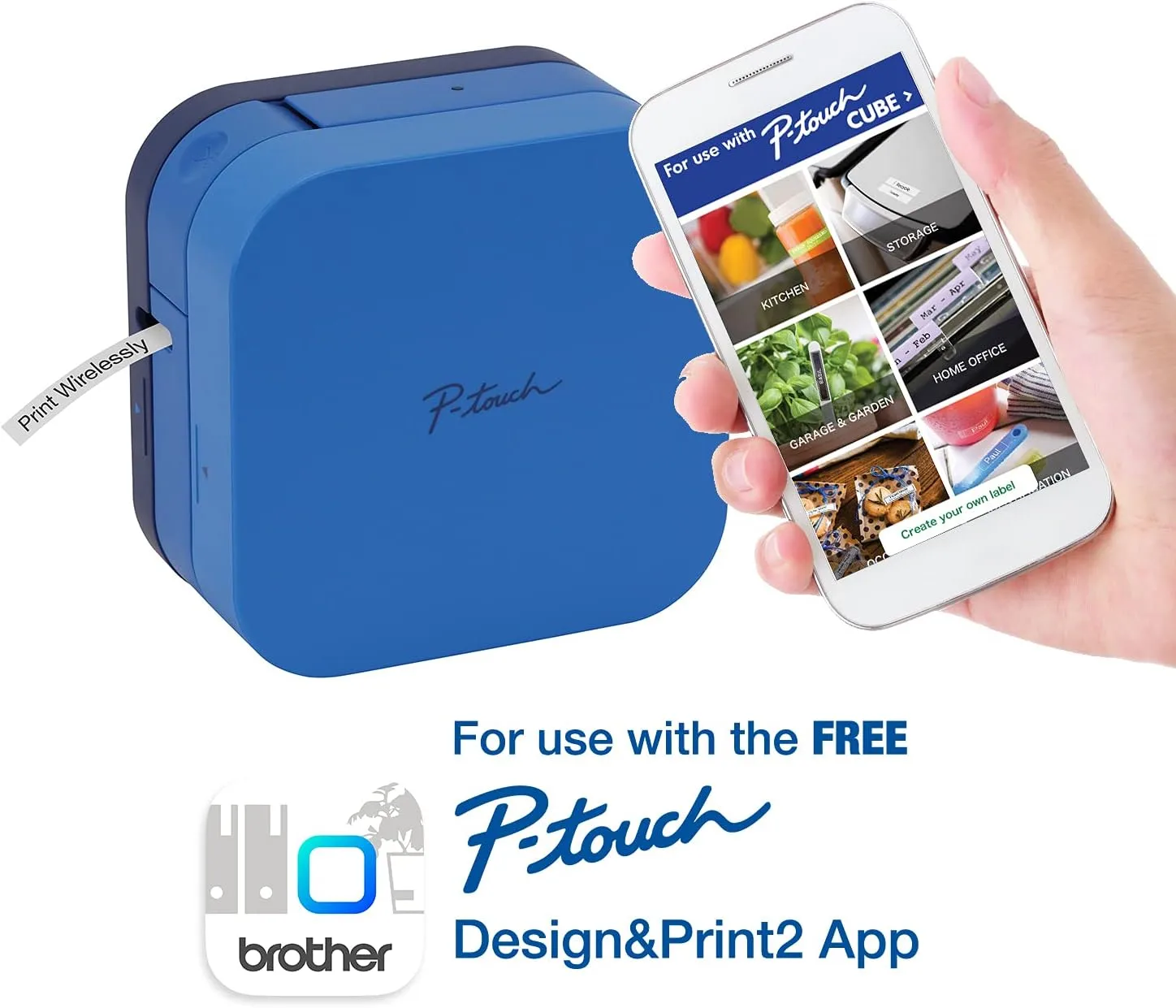 Brother P-touch CUBE Bluetooth Label Maker PTP300BT