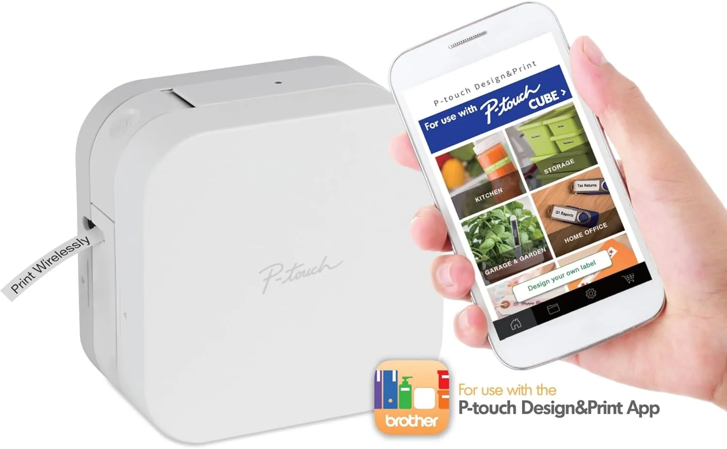 Brother P-touch CUBE Bluetooth Label Maker PTP300BT