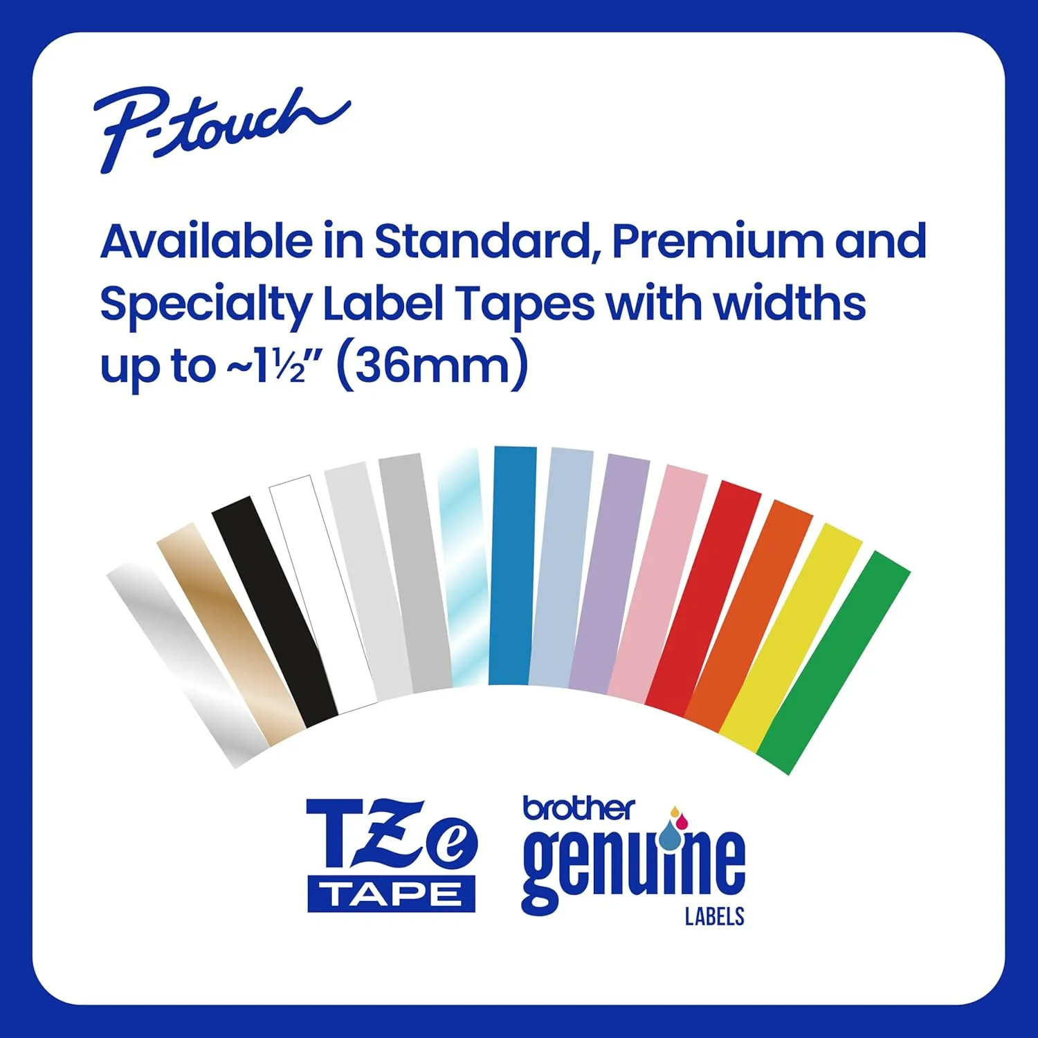 Brother Genuine P-Touch TZe Laminated Label Tape, 1" (24mm) x 26.2ft (8m)