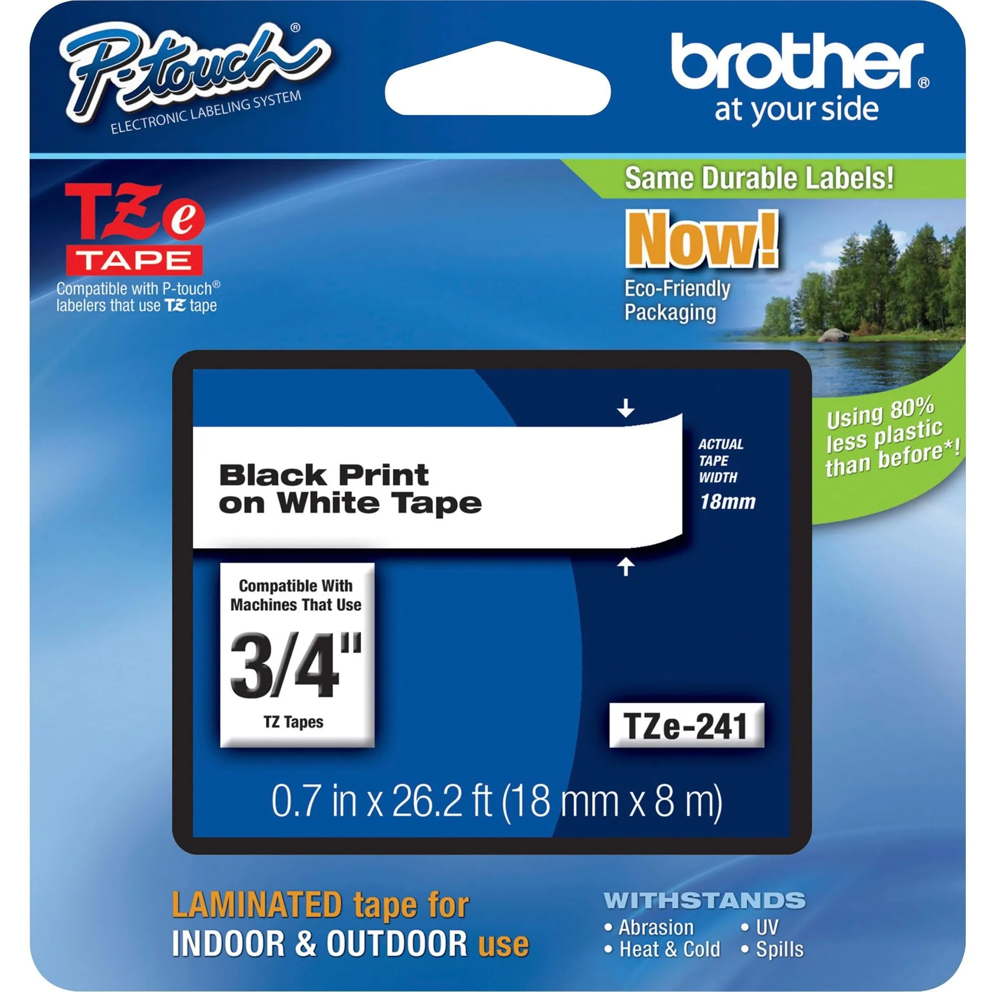 Brother Genuine P-touch TZe-241 Laminated Label Tape