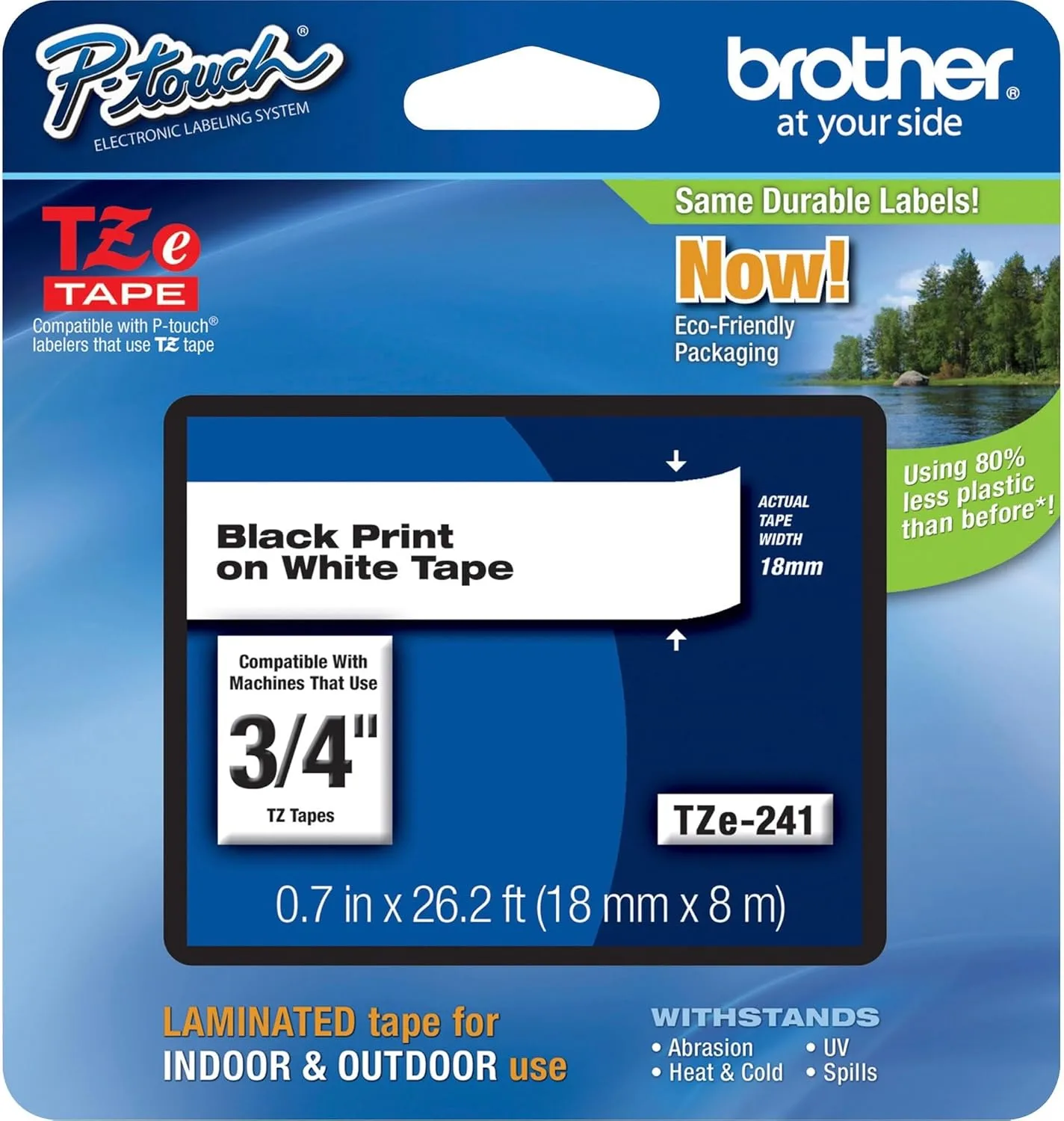 Brother Genuine P-touch TZe-241 Laminated Label Tape