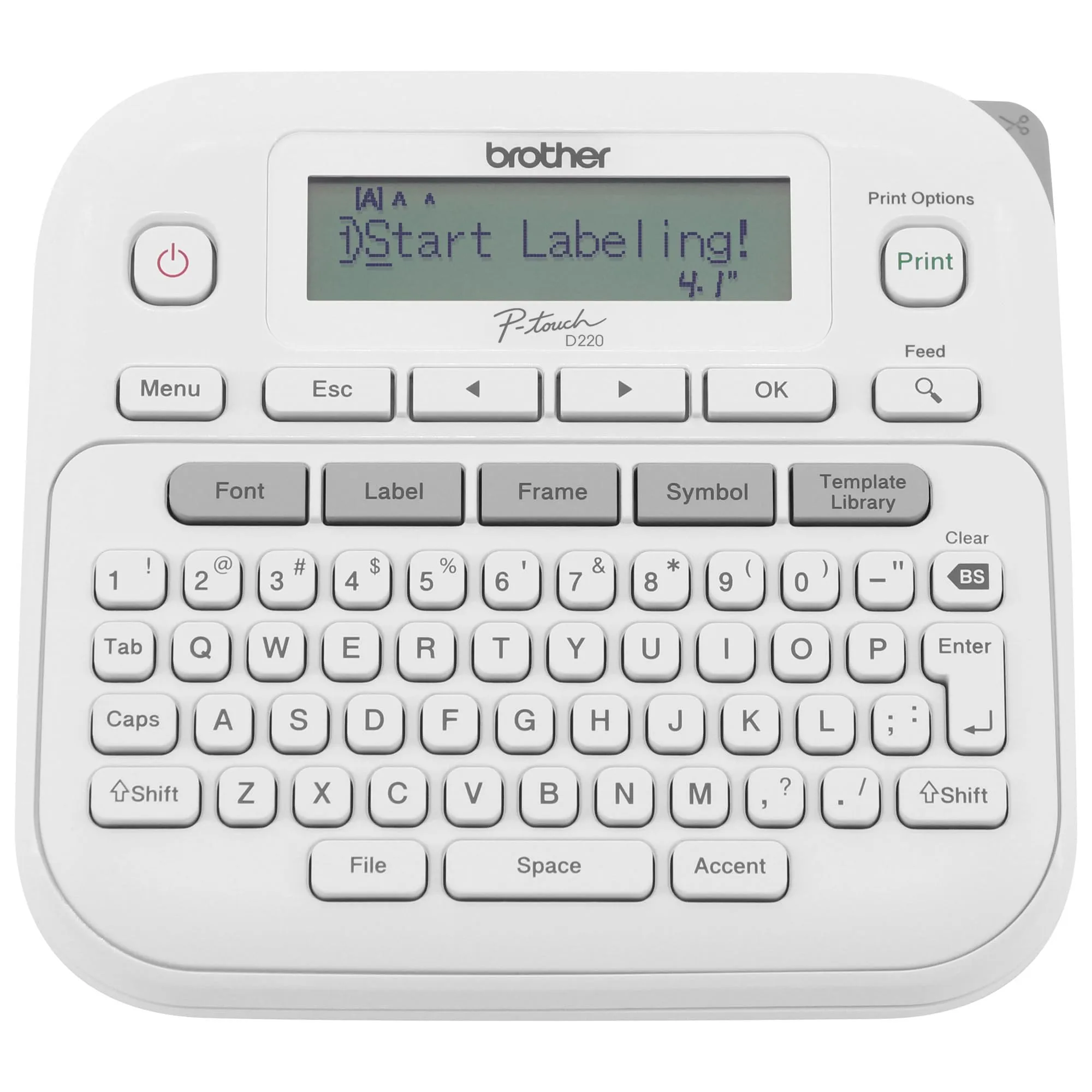 Brother P-touch Label Maker, PTD220, Thermal, Inkless Printer for Home & Office Organization, Portable & Lightweight, QWERTY Keyboard, One-Touch Keys & 25 Pre-set Label Templates Label Memory