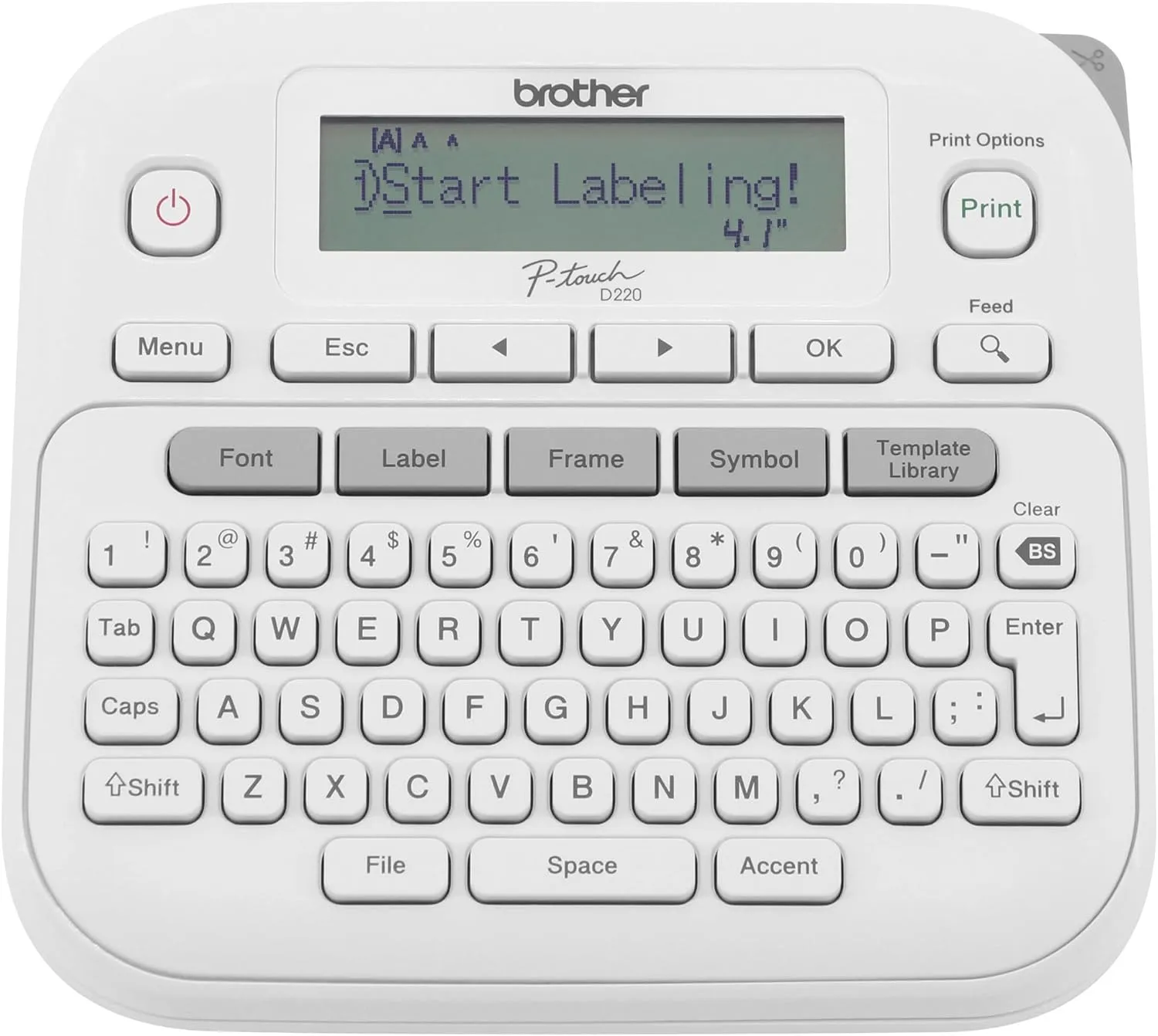 Brother P-touch Label Maker, PTD220, Thermal, Inkless Printer for Home & Office Organization, Portable & Lightweight, QWERTY Keyboard, One-Touch Keys & 25 Pre-set Label Templates Label Memory