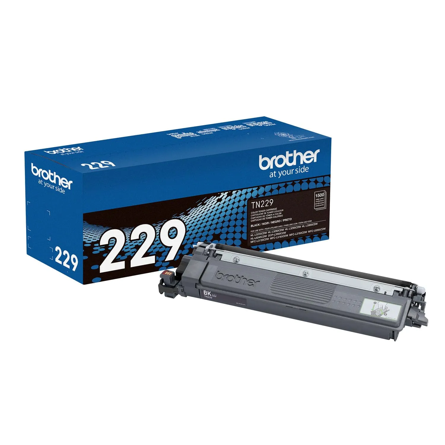Brother Genuine TN229BK Black Standard Yield Printer Toner Cartridge - Print up to 1,500 Pages(1)