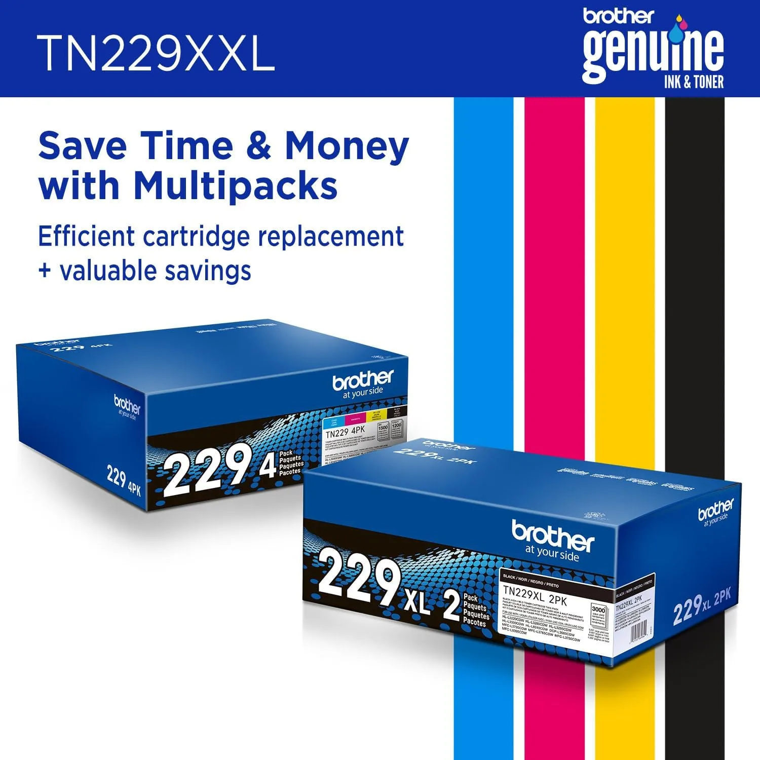 Brother Genuine TN229XXLBK Black Super High Yield Toner Cartridge - 4,500 Pages