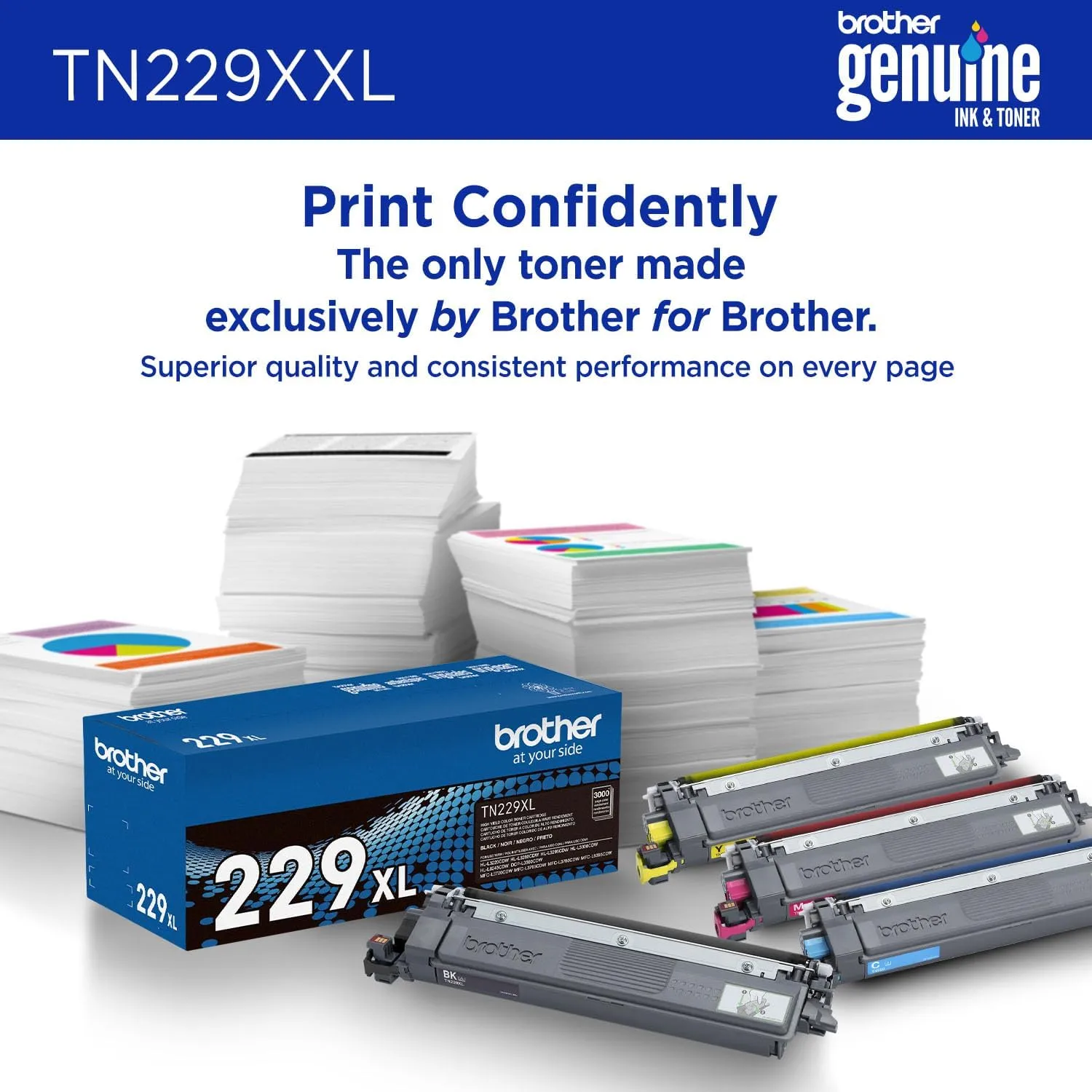 Brother Genuine TN229XXLBK Black Super High Yield Toner Cartridge - 4,500 Pages